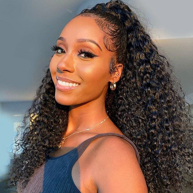 Heat - resistant curly wig for easy styling at home Megalook Curly 360 Lace Frontal Wig Preplucked Brazilian Curly Lace Wig With Baby Hair