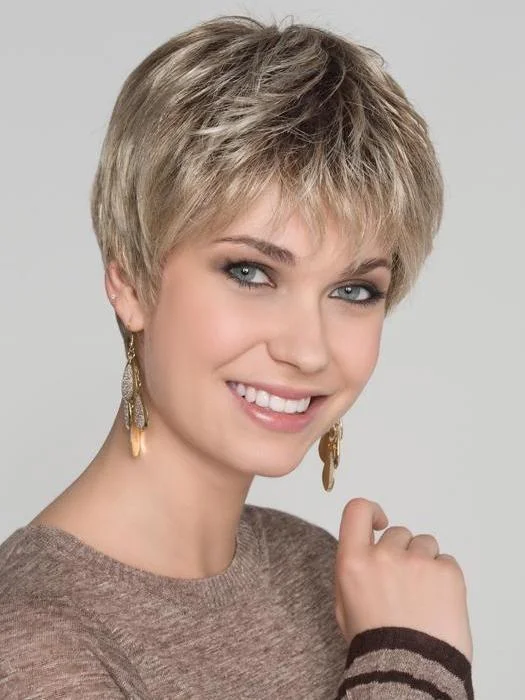 Short wig with a geometric pattern for a unique and fashion - forward design Bo Mono | Synthetic Lace Front Wig (Mono Top)