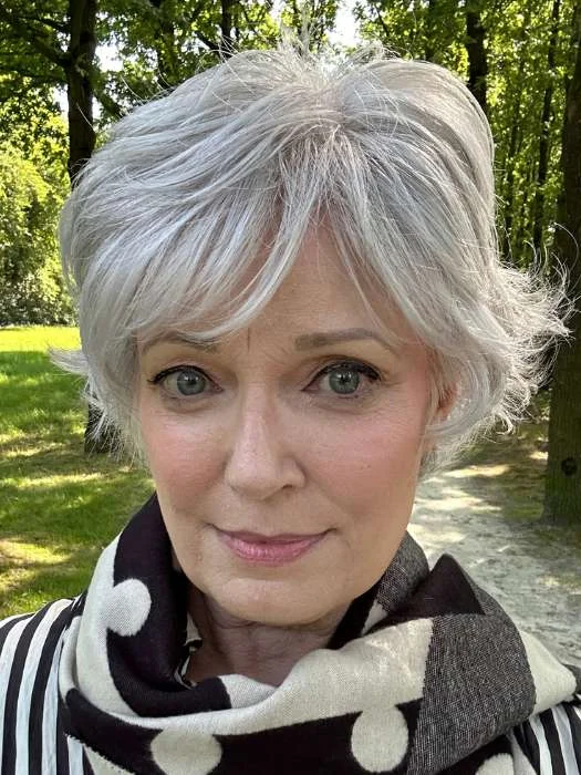 Short wig with a side - swept bang for a sophisticated and flattering style Voltage Elite | Synthetic Lace Front Wig (Hand-Tied)