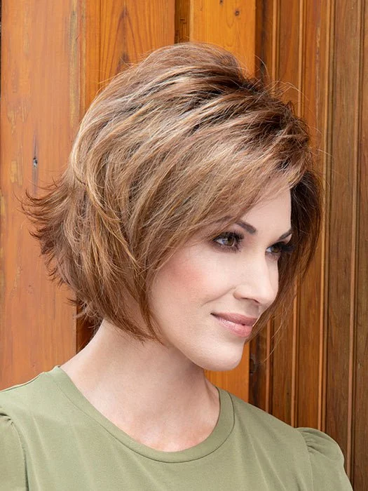 Synthetic short wig with a natural - looking shine Angie | Synthetic Lace Front Wig (Mono Top) Synthetic short wig with a natural - looking shine Angie | Synthetic Lace Front Wig (Mono Top)