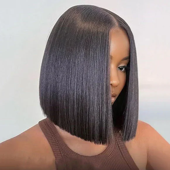 Lumiere Natural Black Blunt Cut 13x4 HD Lace Front Wigs Straight New Short Bob Human Hair Wigs For Women Lumiere Natural Black Blunt Cut 13x4 HD Lace Front Wigs Straight New Short Bob Human Hair Wigs For Women