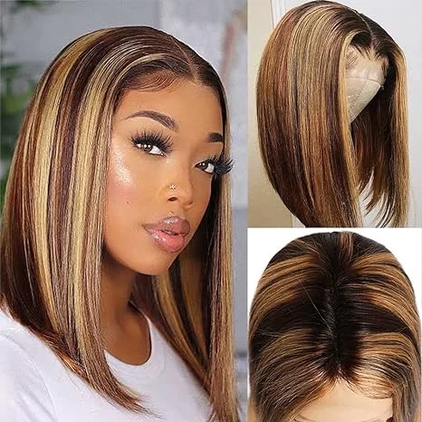 Lumiere A1 Customized P4/27 Highlight Straight Bob Wig Human Hair 13X4 Frontal Lace Wig For Black Women Lumiere A1 Customized P4/27 Highlight Straight Bob Wig Human Hair 13X4 Frontal Lace Wig For Black Women