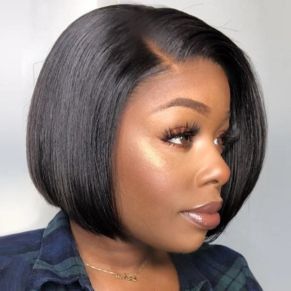 Short Human Hair Lace Front Bob Wigs 13x2 Straight Lace Front Wigs
