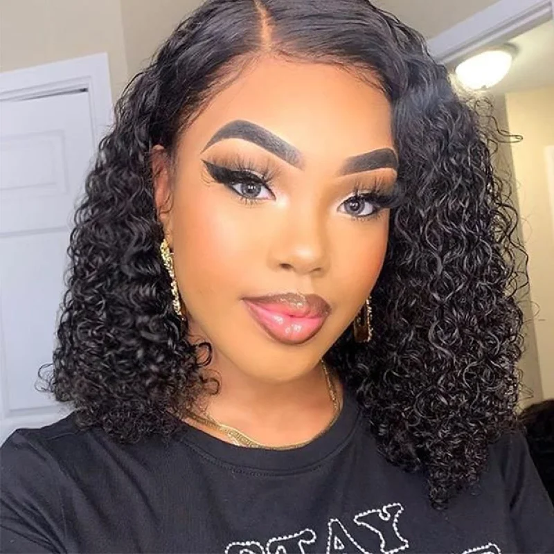 Lumiere Hair Short Bob Wigs Water Bob 13x4 HD Lace Frontal Human Hair Wig 180% Density