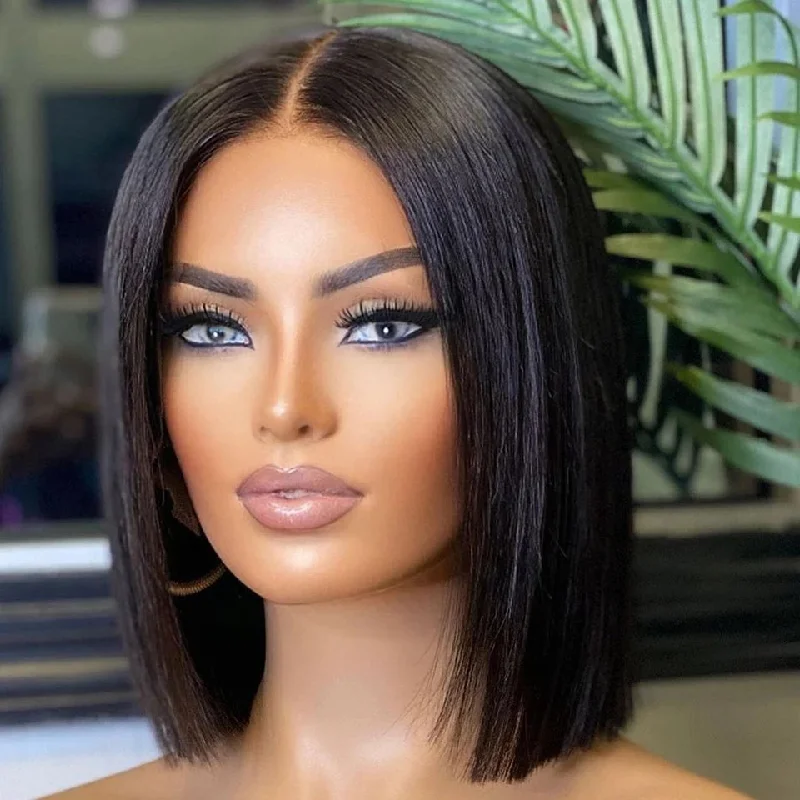 Lumiere HD Lace Front Human Hair Straight Short Bob Highlight Purple Colored Wigs For Black Women HDZ Lumiere HD Lace Front Human Hair Straight Short Bob Highlight Purple Colored Wigs For Black Women HDZ