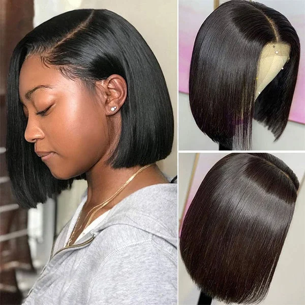 Bob Lace Front Wigs 13x4 Straight Lace Front Wig Pre Plucked 150% Bob Closure Wig
