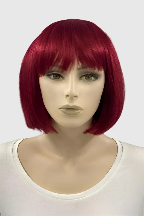 Short wig for daily office wear with a professional look Cherry red bob wig, short: Clancy