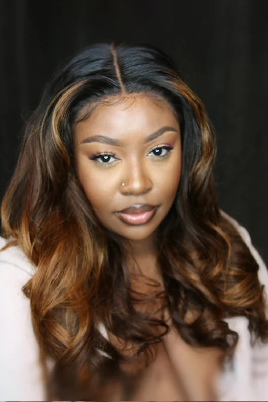 13x6 Glueless Hd Brown Ombre Wig Body Wave-HD39