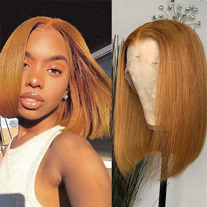 Lumiere A1 Customized #30 Color 13x4 Lace Front Straight Bob Wig Human Hair for Beginners Short Bob Wig Lumiere A1 Customized #30 Color 13x4 Lace Front Straight Bob Wig Human Hair for Beginners Short Bob Wig