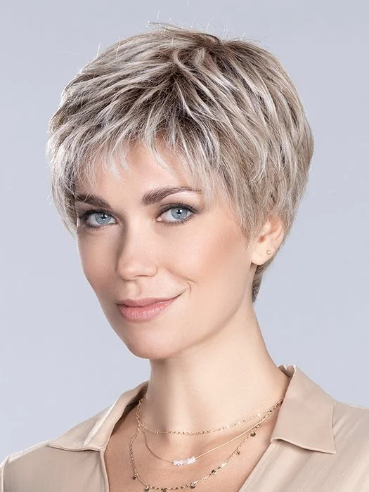 Heat - resistant short wig for easy styling with hot tools Time Comfort | Synthetic Lace Front Wig (Mono Top)