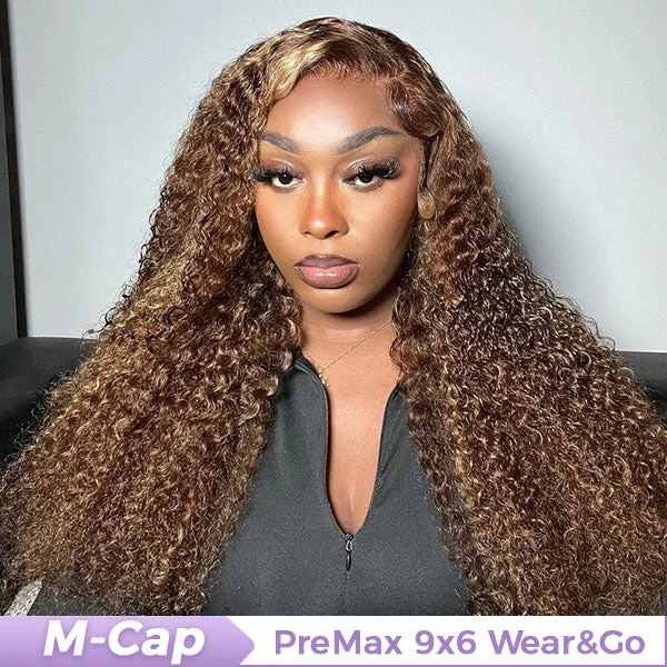 OQ HAIR M-cap Kinky Curly 4/27 Highlight Pre Cut 9x6 Lace Wear Go Glueless Wigs Invisible Knots Human Hair Wig OQ HAIR M-cap Kinky Curly 4/27 Highlight Pre Cut 9x6 Lace Wear Go Glueless Wigs Invisible Knots Human Hair Wig