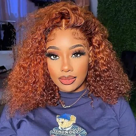 Lumiere A1 Customized #350 Color 4x4 Lace Front Curly Bob Wigs Human Hair for Women Short Curly Bob Wigs Lumiere A1 Customized #350 Color 4x4 Lace Front Curly Bob Wigs Human Hair for Women Short Curly Bob Wigs