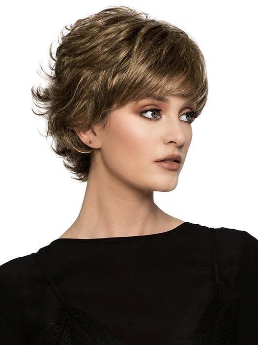 Short wig in a fiery red color for a vibrant appearance Connie | Synthetic Wig (Basic Cap)