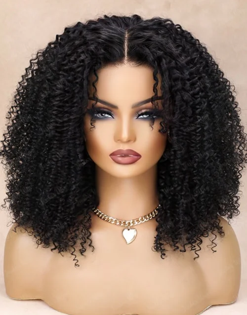 Shoulder Length Fluffy Curl 7X5 Bob Pre Cut Lace Preplucked Human Hair Wig 250% Density Glueless Crystal Lace Wig Shoulder Length Fluffy Curl 7X5 Bob Pre Cut Lace Preplucked Human Hair Wig 250% Density Glueless Crystal Lace Wig
