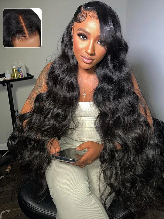 40 Inch Long Body Wave Wig 13x4 HD Lace Frontal Pull & Go Human Hair Wigs