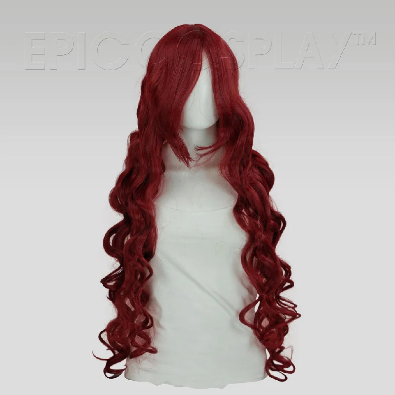 Long - length wig with a silk - base cap for a comfortable and smooth feel Hera - Burgundy Red Wig Long - length wig with a silk - base cap for a comfortable and smooth feel Hera - Burgundy Red Wig