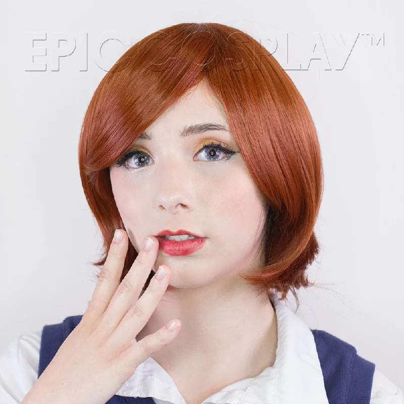 Platinum - blonde short wig for a trendy and eye - catching style Chronos - Copper Red Wig