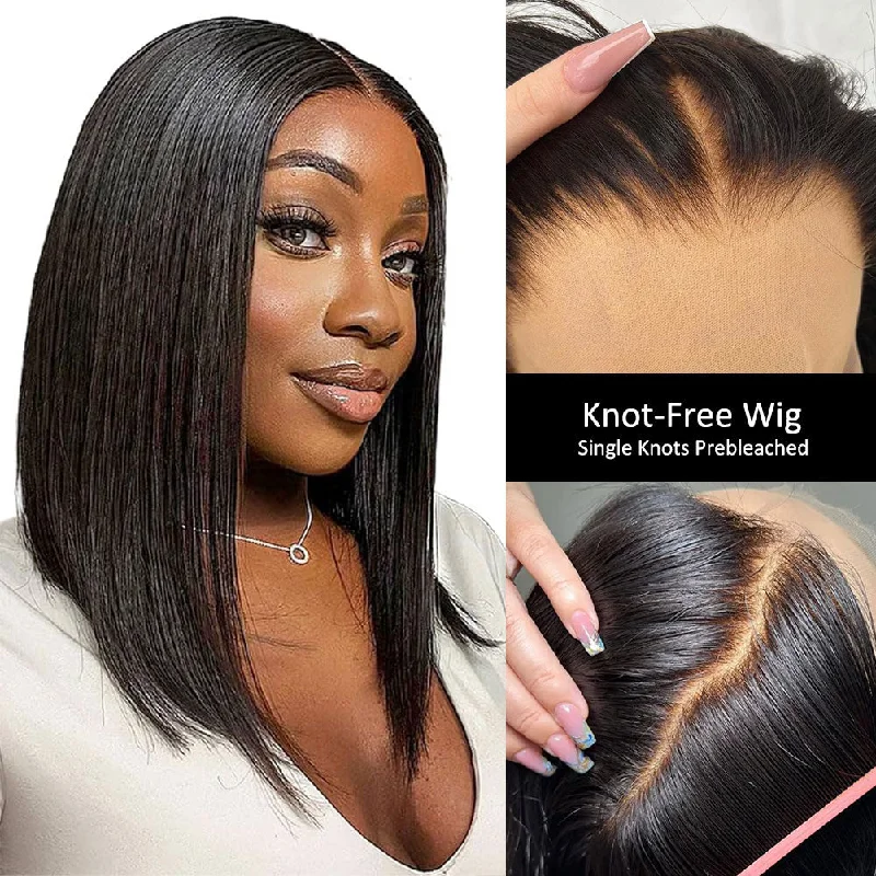 Bob Wigs for Pilates KNOT-FREE - 13x6 Skin Melt Lace Preplucked Human Hair Frontal Wig | Bob Bob Wigs for Pilates KNOT-FREE - 13x6 Skin Melt Lace Preplucked Human Hair Frontal Wig | Bob