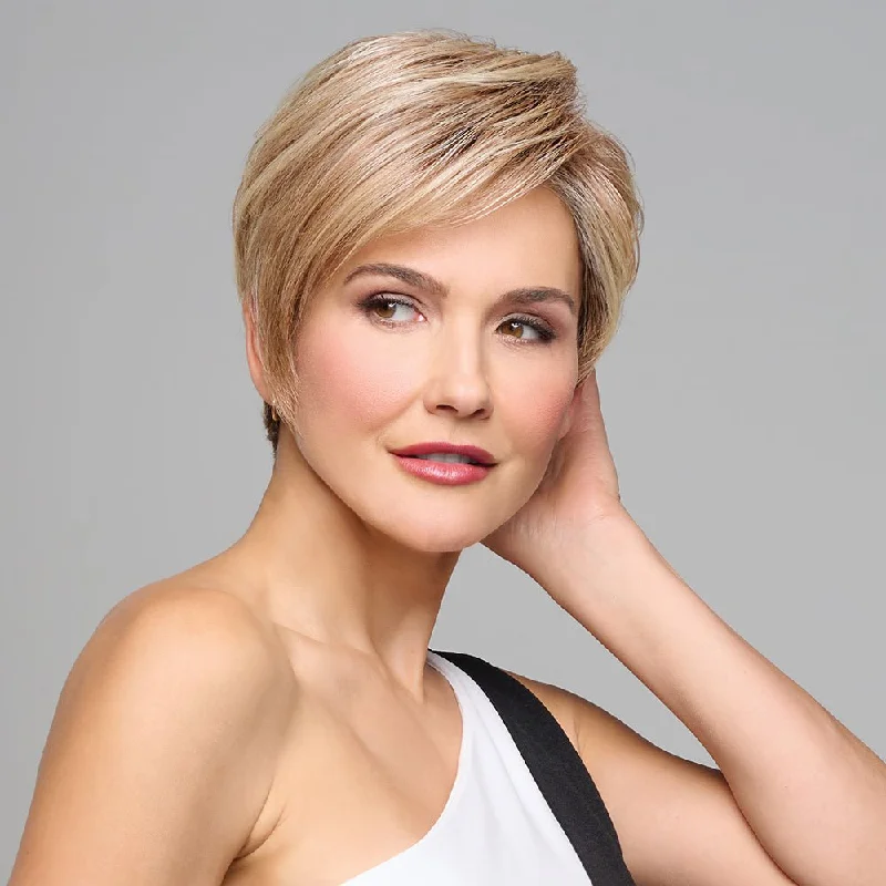 Human hair wig with bangs for a natural look MONOLOGUE