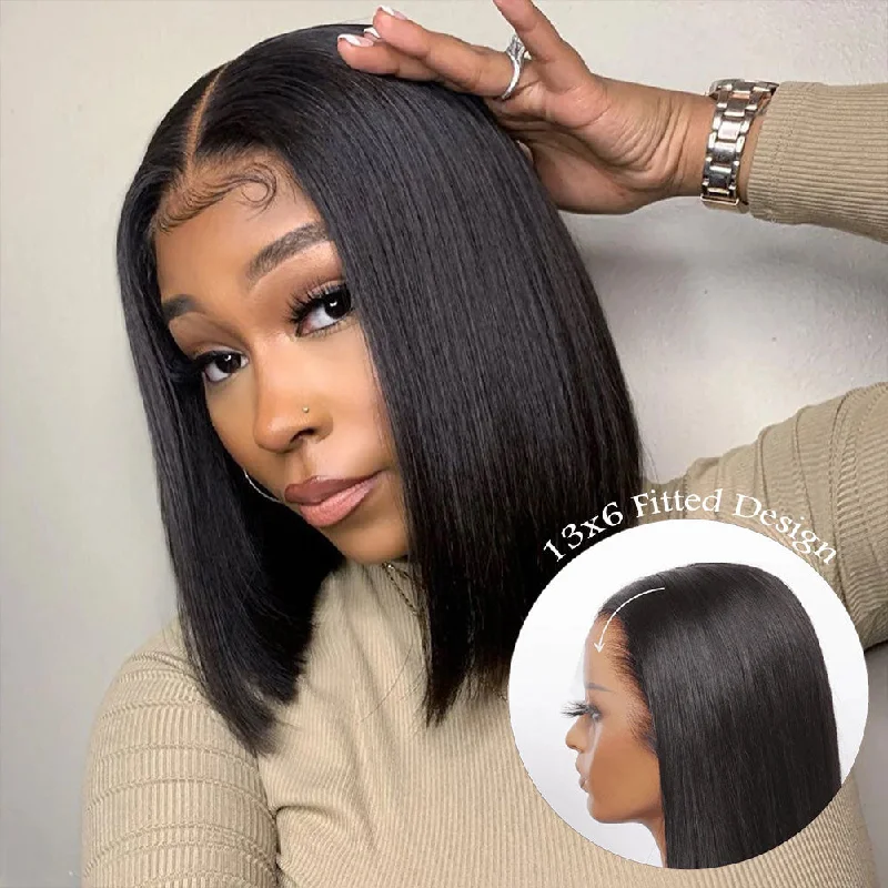 Bob Wigs for Barbecues CLEARANCE Glueless Knot-Free 13x6 Fitted Cap Ear Tap 250% Skin Melt Lace Front Wig Straight Bob Bob Wigs for Barbecues CLEARANCE Glueless Knot-Free 13x6 Fitted Cap Ear Tap 250% Skin Melt Lace Front Wig Straight Bob