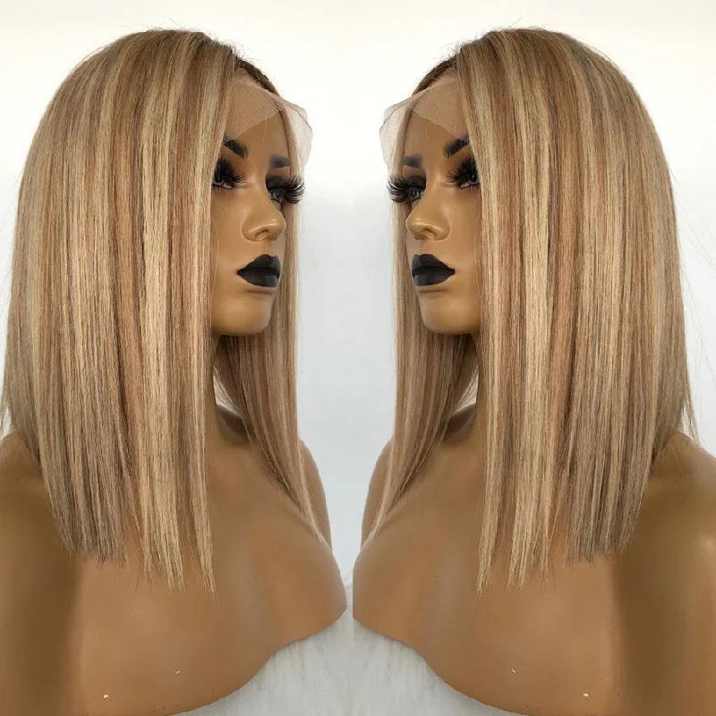 Bob Wigs for Rectangle - Shaped Figures Ombre Bob Lace Front Wigs 13x6 Highlights Straight Human Hair Wigs Bob Wigs for Rectangle - Shaped Figures Ombre Bob Lace Front Wigs 13x6 Highlights Straight Human Hair Wigs