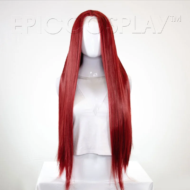 Long - length wig with a pre - bleached knot for a natural - looking scalp Eros (Lacefront) - Dark Red Wig Long - length wig with a pre - bleached knot for a natural - looking scalp Eros (Lacefront) - Dark Red Wig