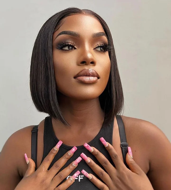 Lumiere A1 Customized 4x4 Lace Straight Bob Wig Lace Front Human Hair Wigs For Women Brazilian 4x4 Closure Bob Hair Wig Lumiere A1 Customized 4x4 Lace Straight Bob Wig Lace Front Human Hair Wigs For Women Brazilian 4x4 Closure Bob Hair Wig